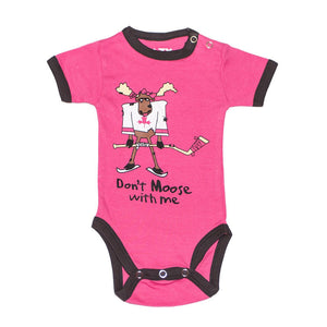 Moose Hockey Pink Infant Creeper