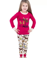 Load image into Gallery viewer, Lazy One - Duck Duck Moose Kids Pj Set Red
