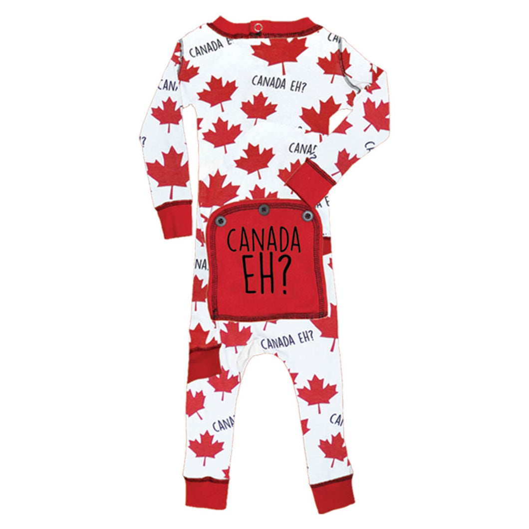 Canada Eh? Infant White Onesie Flapjack