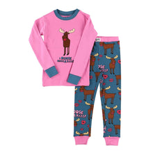 Load image into Gallery viewer, I Moose Have A Kiss Kid&#39;s Long Sleeve Moose PJ&#39;s
