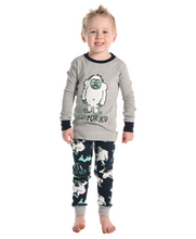 Load image into Gallery viewer, Yeti For Bed Kid&#39;s Long Sleeve Grey PJ&#39;s
