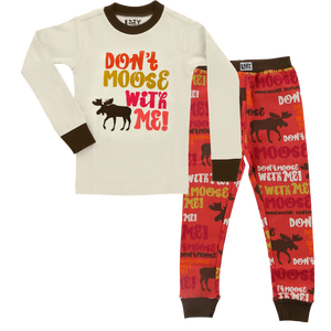Don't Moose With Me Kid's Long Sleeve Pink PJ's