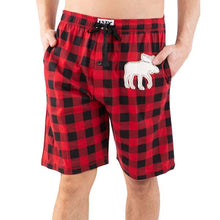 Load image into Gallery viewer, Moose Plaid Men&#39;s Pajama Shorts
