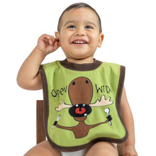 Load image into Gallery viewer, Open Wide Green Moose Bib

