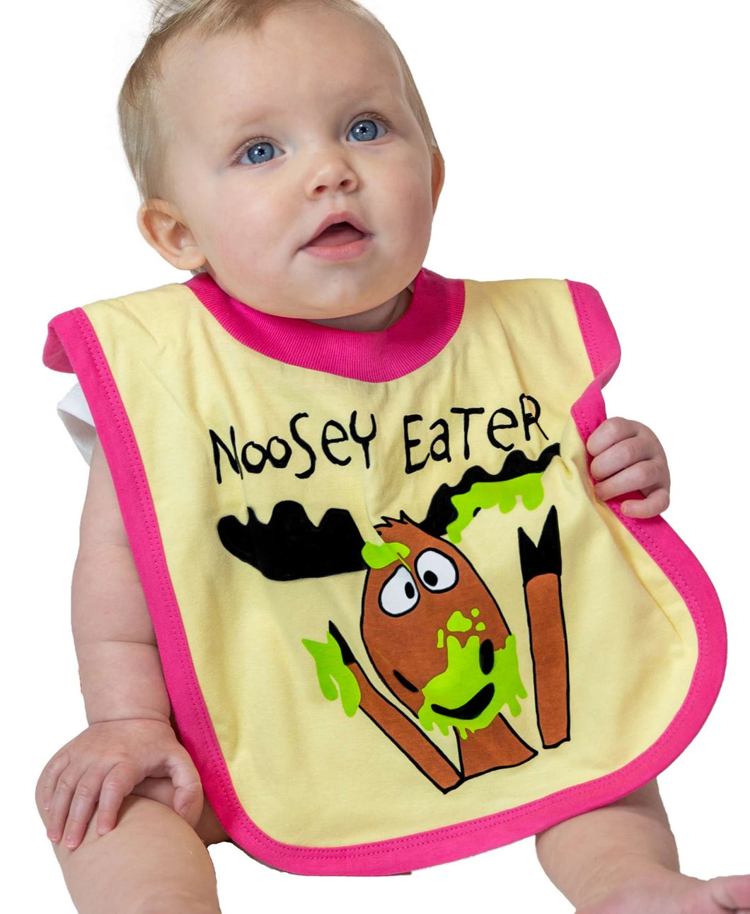Moosey Eater Pink Infant Bib