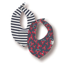 Load image into Gallery viewer, Lobster 2 Pack Infant Bandana Bib

