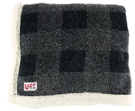 Load image into Gallery viewer, Grey Plaid Sherpa Throw Blanket
