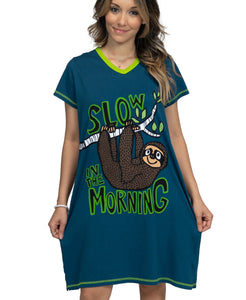 Slow In The Morning V-Neck Nightshirt