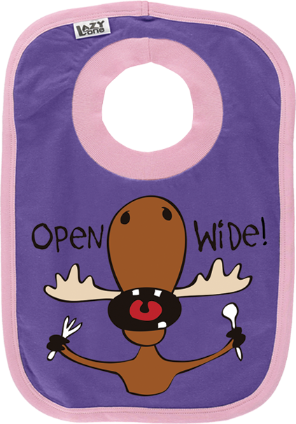 Open Wide Purple Moose Bib