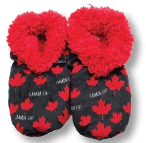 Canada Eh? Red Fuzzy Feet Slippers