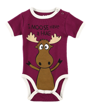 Load image into Gallery viewer, Moose Have A Hug Purple Infant Creeper
