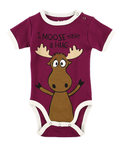 Moose Have A Hug Purple Infant Creeper