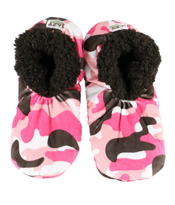 Pink Camo Deer Fuzzy Feet Slippers