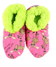 Load image into Gallery viewer, Don&#39;t Moose With Me Moose Fuzzy Feet Slipper
