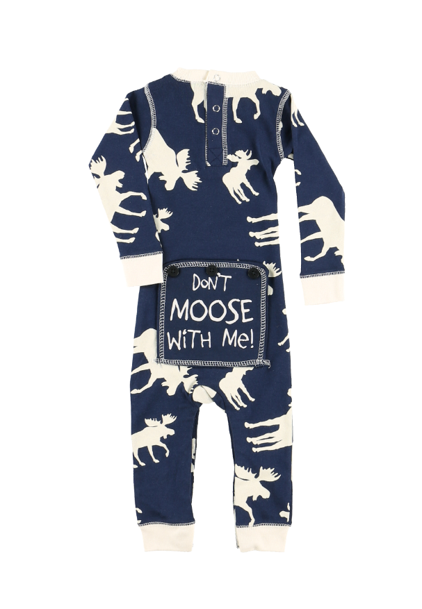 Classic Moose Infant Blue Onesie Flapjack