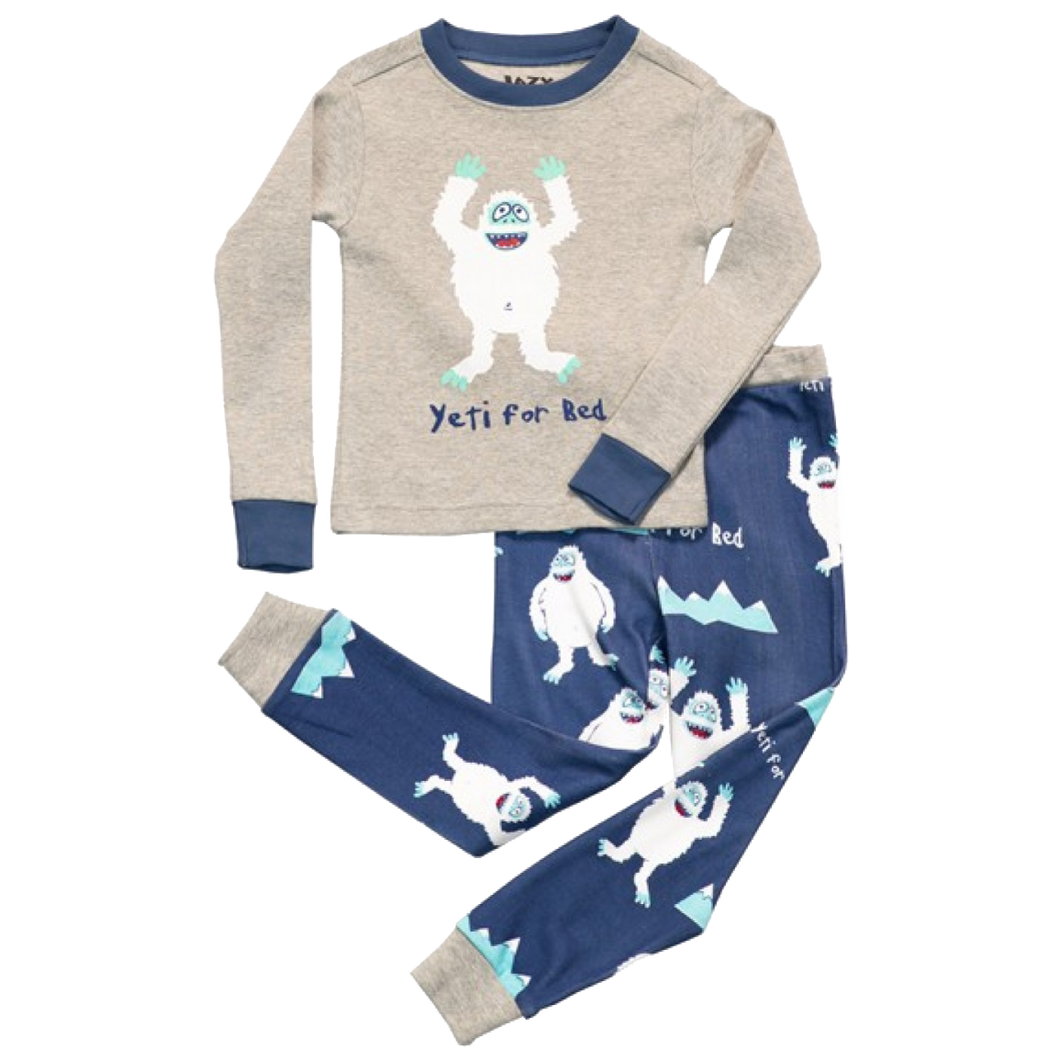 Yeti For Bed Kid's Long Sleeve PJ's