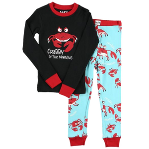 Crabby In The Morning Kid's Long Sleeve PJ's