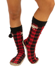 Load image into Gallery viewer, Moose Plaid Adult Mukluk Slipper

