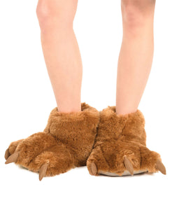 Brown Bear Kids and Adults Paw Slipper