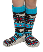 Load image into Gallery viewer, Horse Fair Isle Kid Mukluk Slipper
