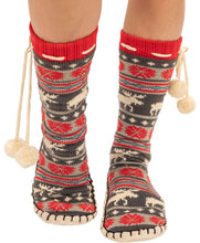 Load image into Gallery viewer, Moose Fair Isle Adult Mukluk Slipper
