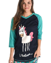 Load image into Gallery viewer, I Believe Women&#39;s Unicorn Tall Tee
