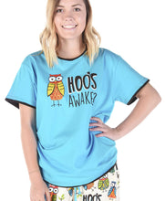 Load image into Gallery viewer, Hoo&#39;s Awake Women&#39;s Relaxed Fit Owl PJ Tee
