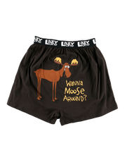 Load image into Gallery viewer, Wanna Moose Around? Men&#39;s Comical Boxer
