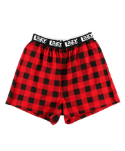 Load image into Gallery viewer, Bear Bum Plaid Men&#39;s Comical Boxers
