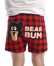 Load image into Gallery viewer, Bear Bum Plaid Men&#39;s Comical Boxers
