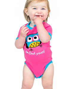 I'm Owl Yours Pink Infant Creeper Onesie