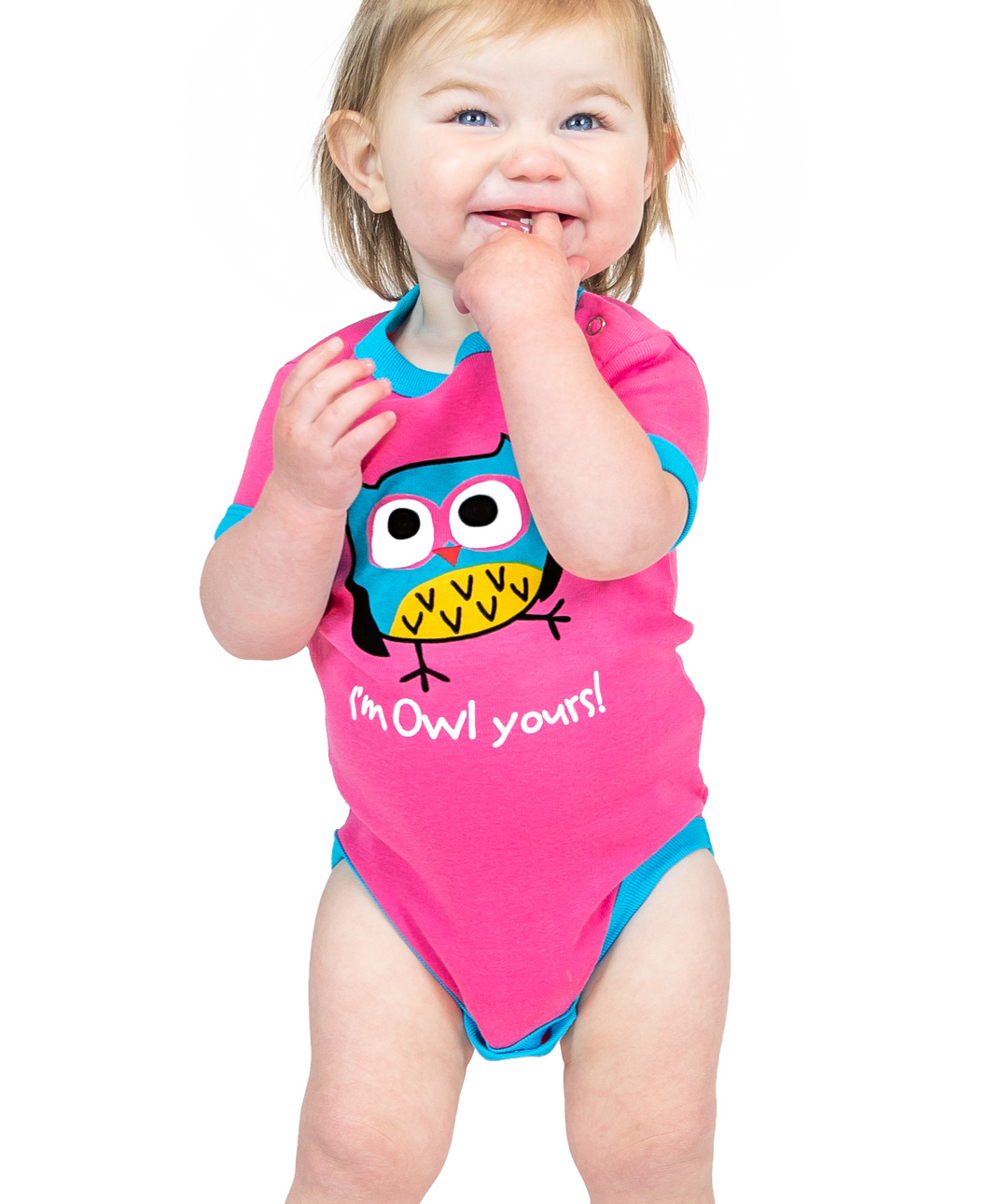 I'm Owl Yours Pink Infant Creeper Onesie