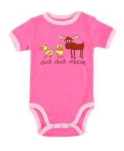 Load image into Gallery viewer, Duck Duck Moose Pink Infant Creeper
