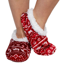 Load image into Gallery viewer, Nordic Moose Fuzzy Feet Slipper
