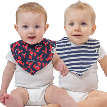 Load image into Gallery viewer, Lobster 2 Pack Infant Bandana Bib
