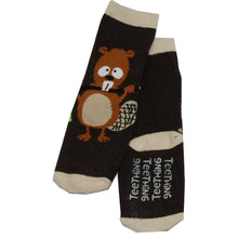 Load image into Gallery viewer, Teething Beaver Brown Infant Sock

