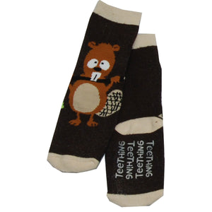 Teething Beaver Brown Infant Sock