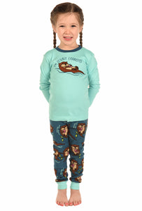 Otterly Exhausted Kid's Long Sleeve PJ's
