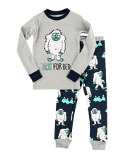Load image into Gallery viewer, Yeti For Bed Kid&#39;s Long Sleeve Grey PJ&#39;s
