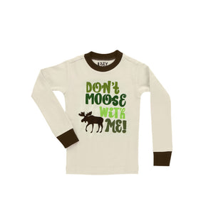 Don't Moose With Me Kid's Long Sleeve Green PJ's