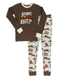 Almoose Asleep Kid's Long Sleeve PJ's
