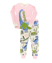 Load image into Gallery viewer, Dinosnore Pink Kid&#39;s Long Sleeve PJ&#39;s
