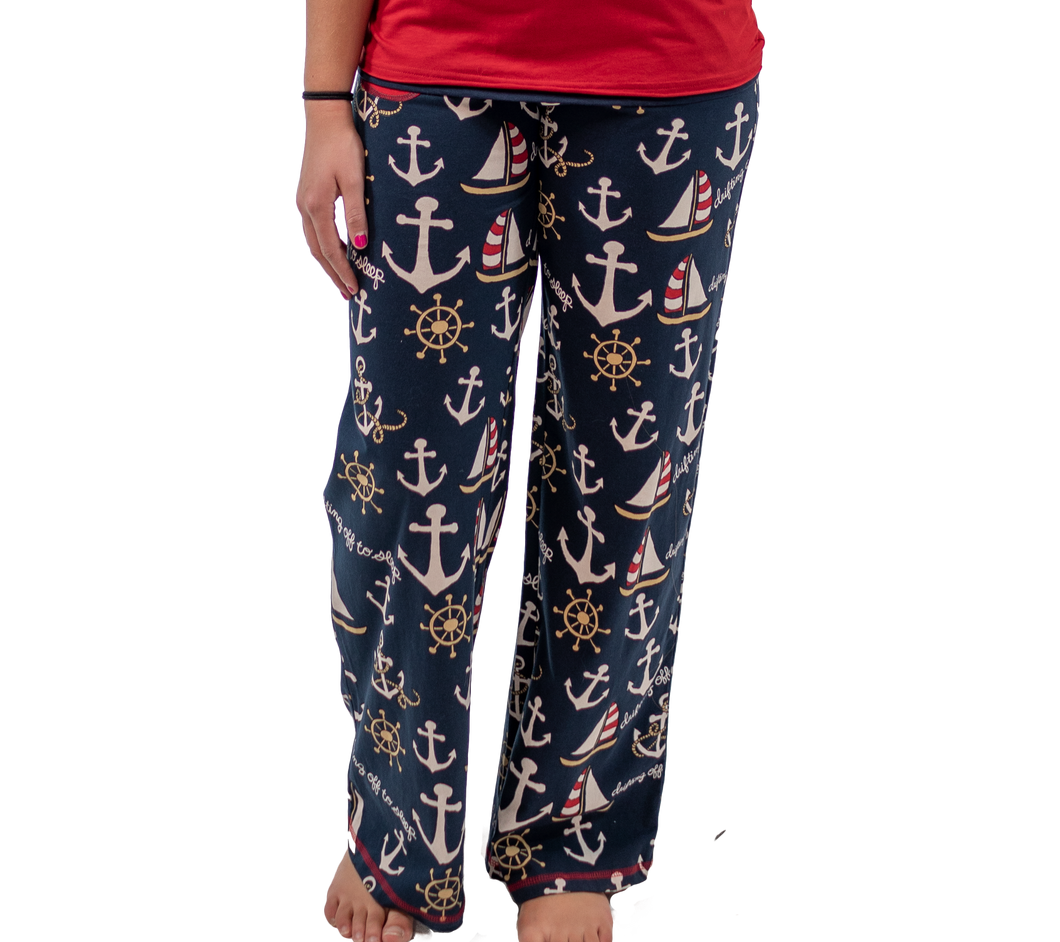 Drifting Off To Sleep Women's Nautical Fitted Pant