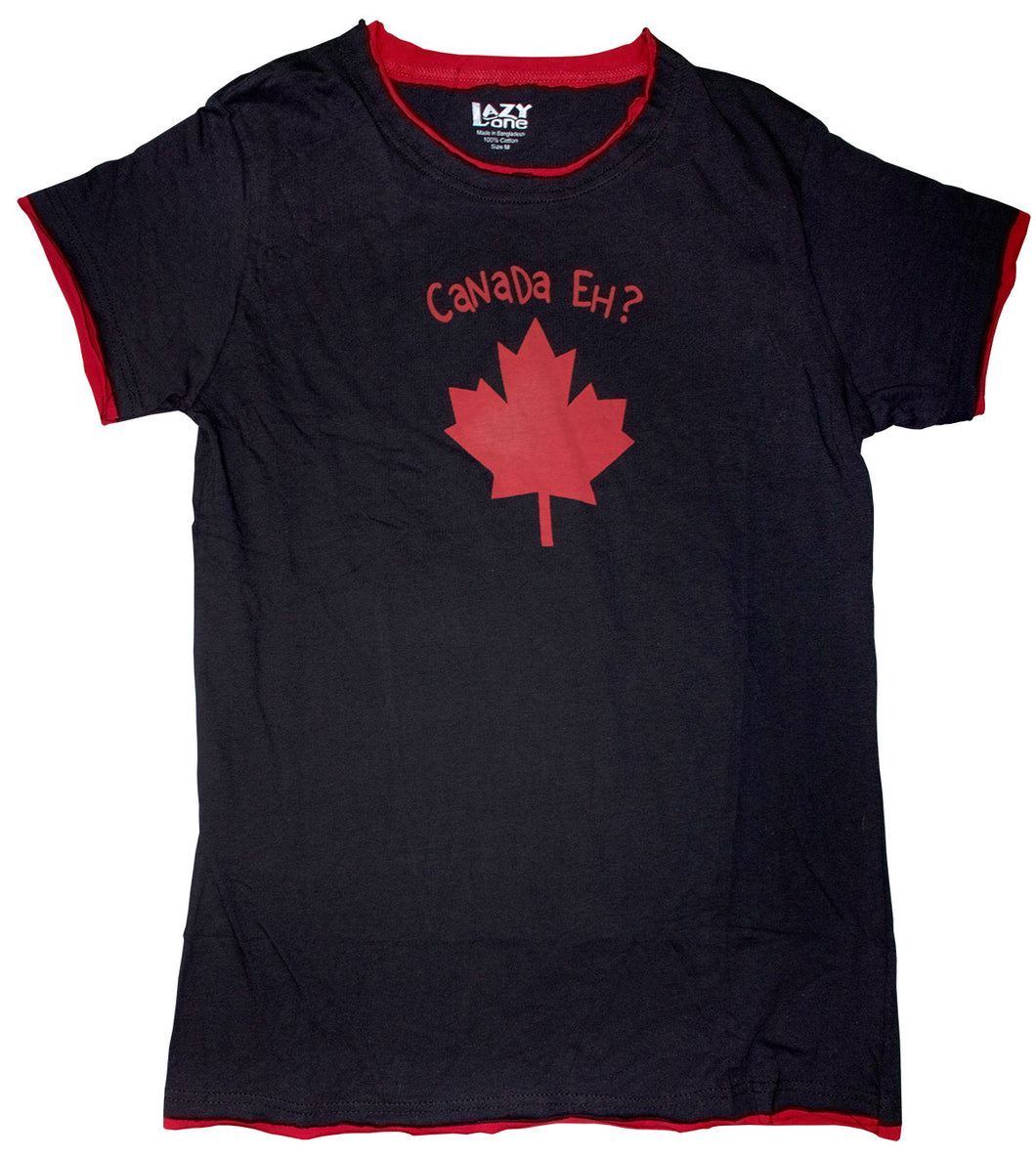 Canada Eh? Black Women's Fitted Tee