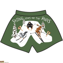 Load image into Gallery viewer, Skiing Gives Me The Runs Men&#39;s Comical Boxers
