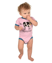 Load image into Gallery viewer, Moody Pink Infant Cow Creeper
