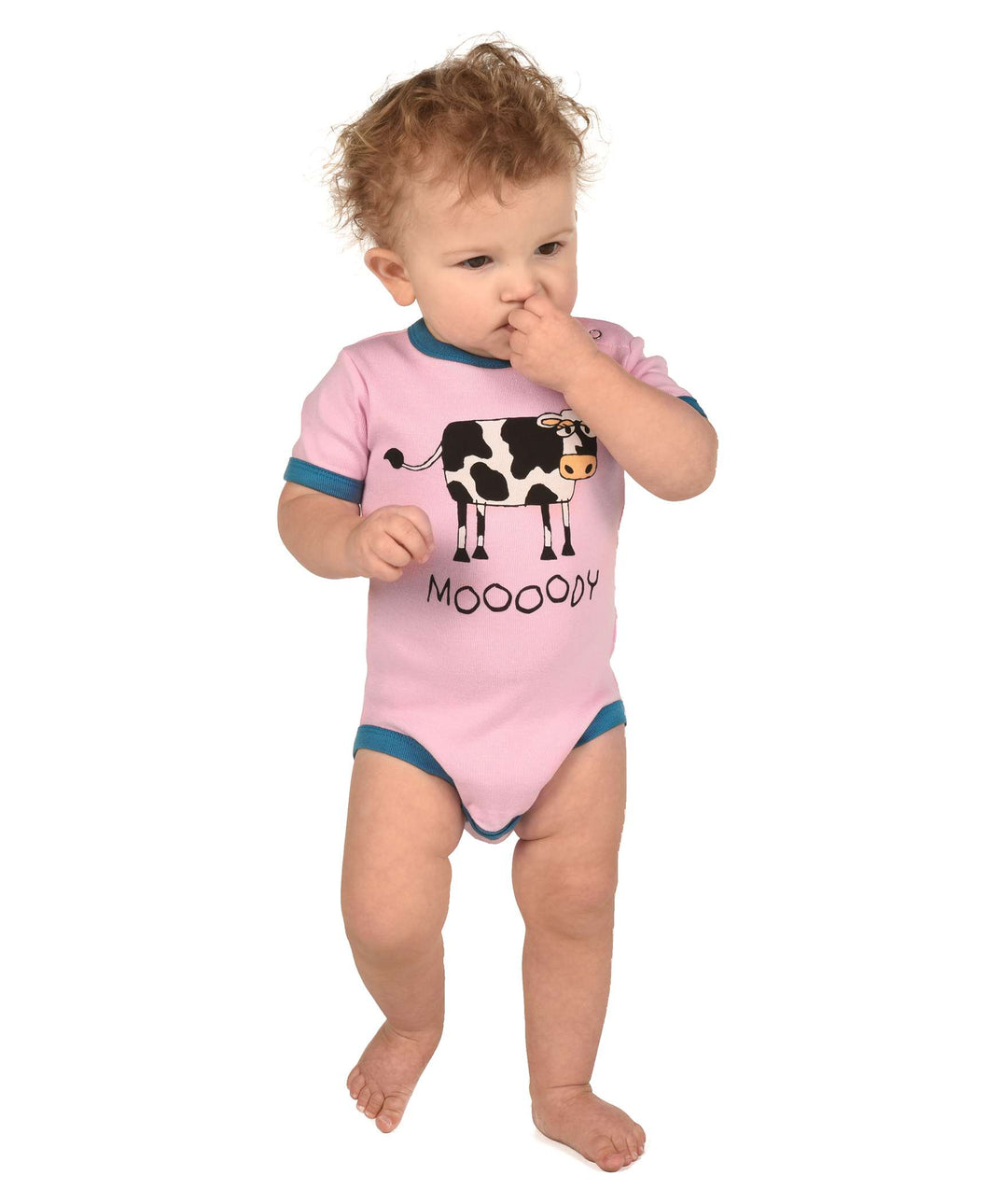 Moody Pink Infant Cow Creeper