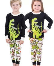 Load image into Gallery viewer, Dinosnore Green Kid&#39;s Long Sleeve PJ&#39;s
