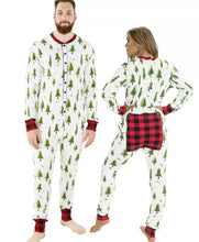 Load image into Gallery viewer, Evergreen Plaid Adult Onesie Flapjack
