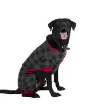 Load image into Gallery viewer, Grey Plaid Dog Onesie Flapjack
